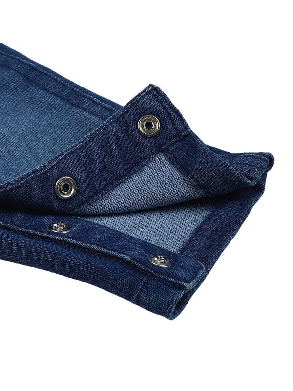 Boys Medium Blue Long Dungaree image number 3